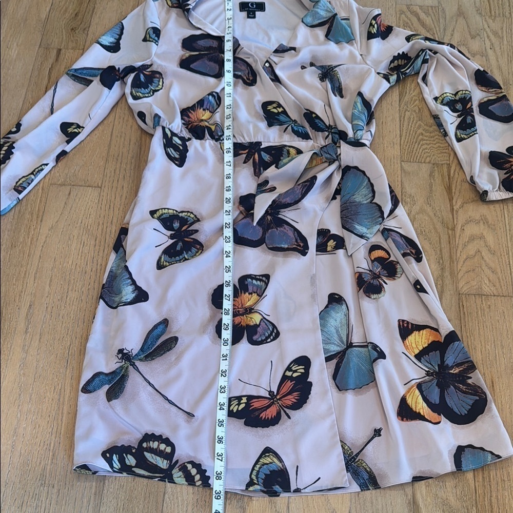 G by Guiliana Butterfly Print Wrap Dress women size medium - Picture 12 of 16